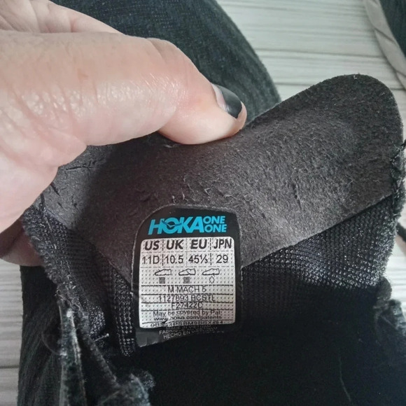 Hoka one one profly Mach 5 black running sneakers men's 11D - Picture 7 of 8